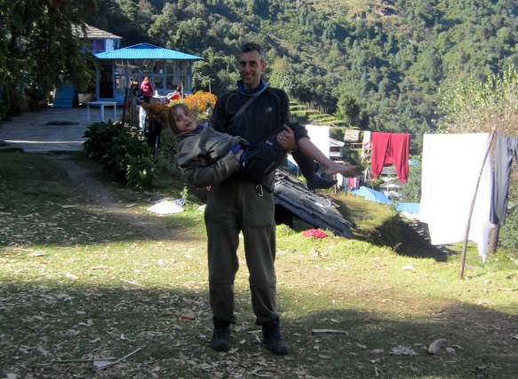 Carrying Scarlett to the Helicopter Landing Field