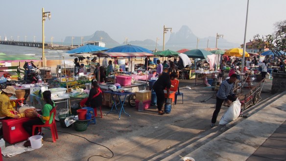 The night market just setting up