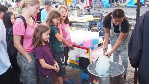 Ordering their chosen colour of candy floss