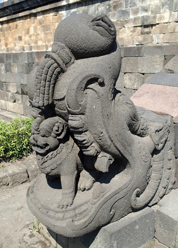 Outside the temple of Borobudur