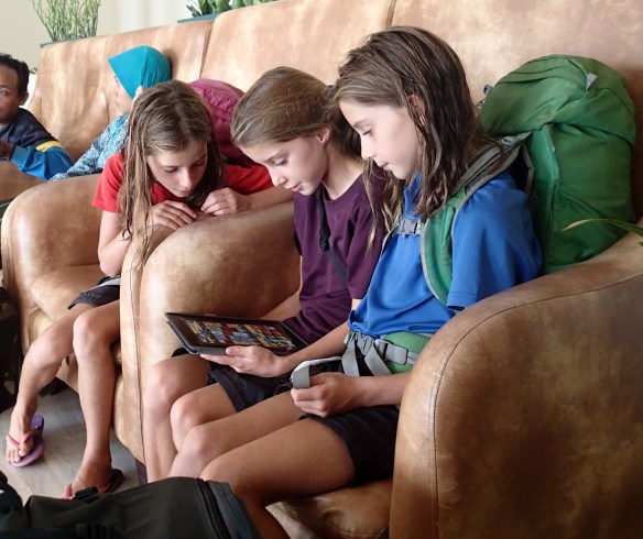 Waiting for a taxi to the airport in Pankalan Bun, Borneo