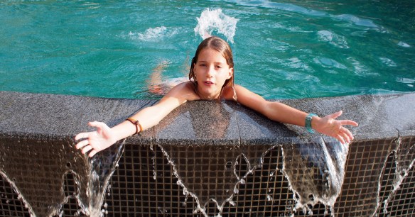 There is an infinity edge to the pool and it is a lovely thing.